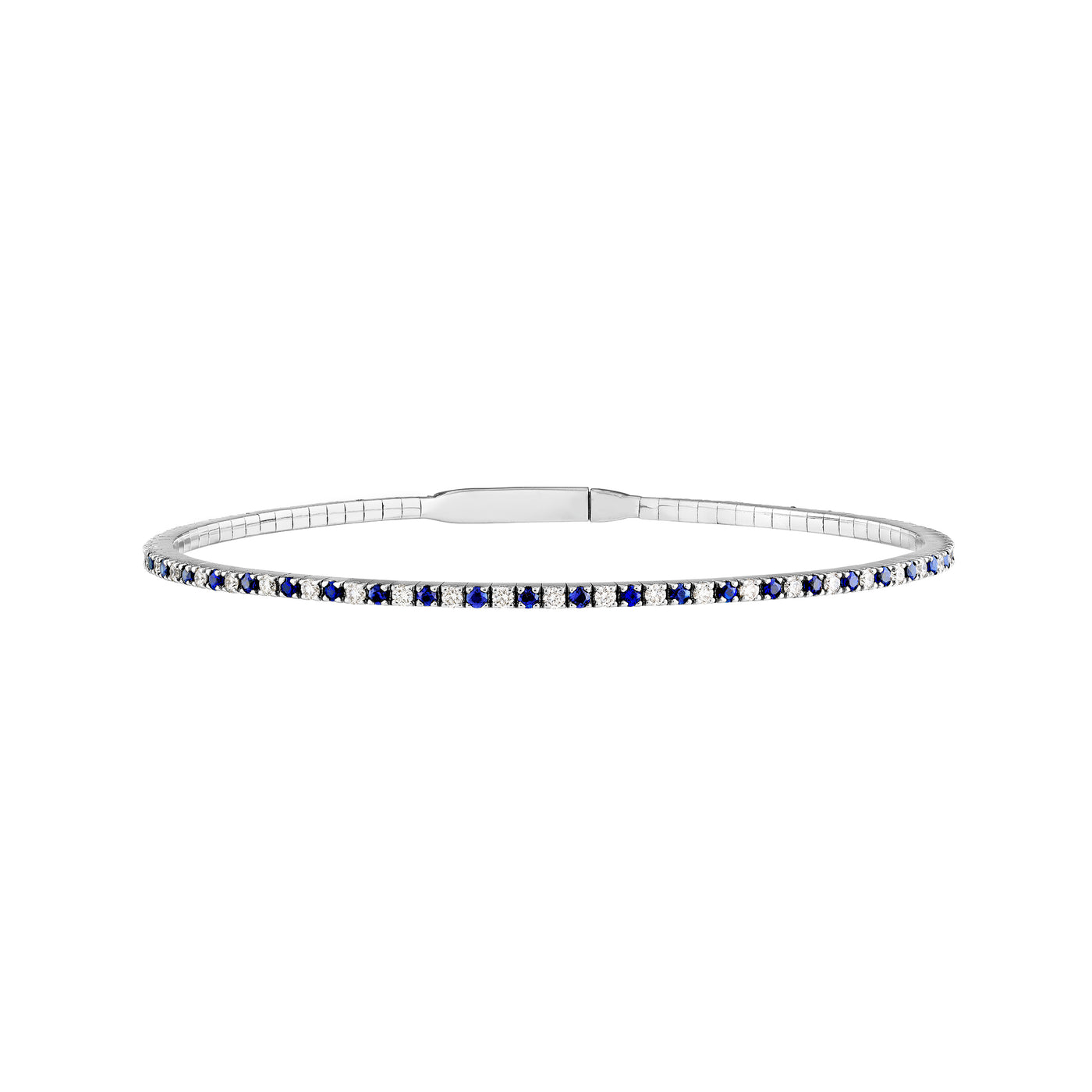 Sapphire & Diamond Eternity Flex Tennis Bracelet (3/8tcw)