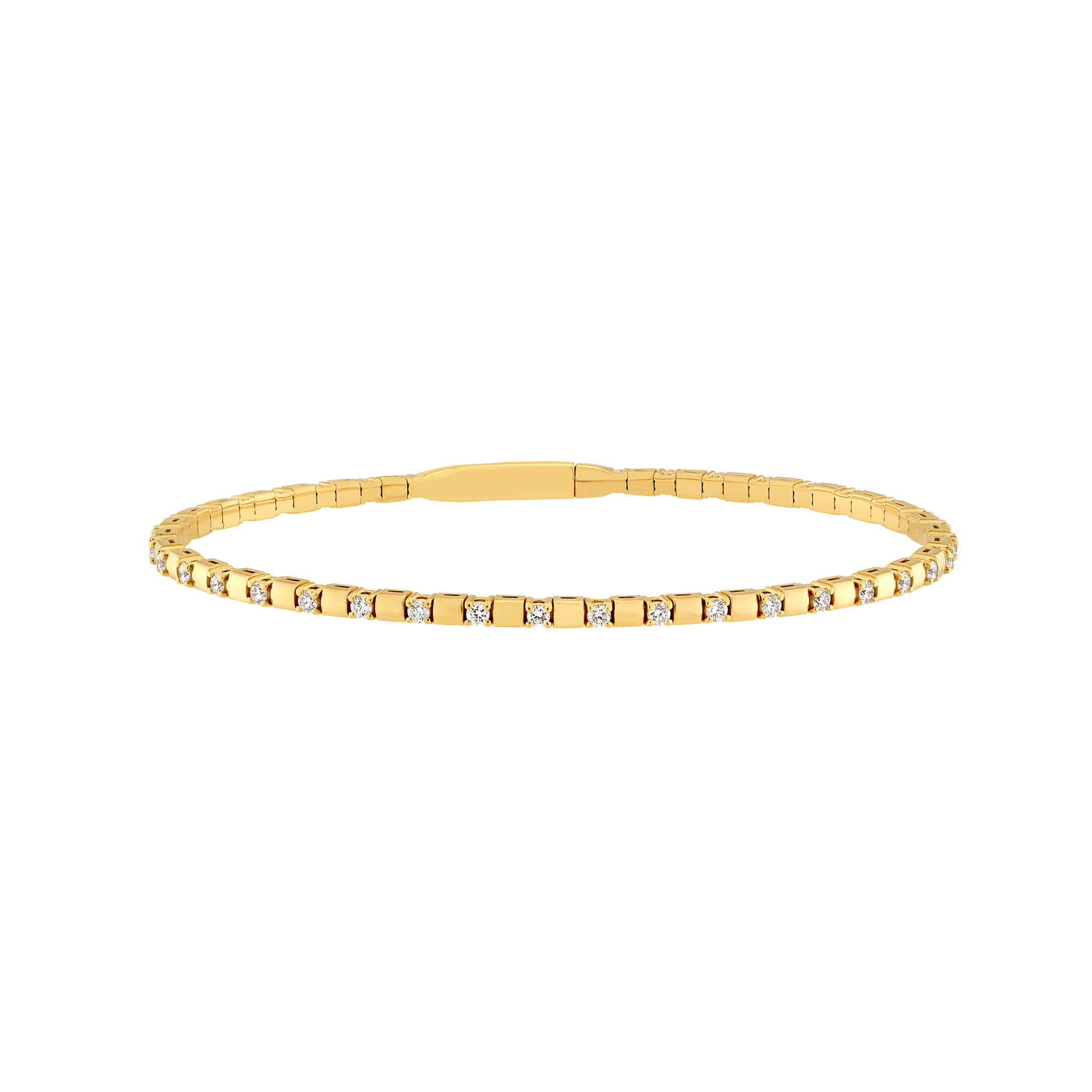 7/8tcw Alternating Diamond and Square Link Flex Bracelet