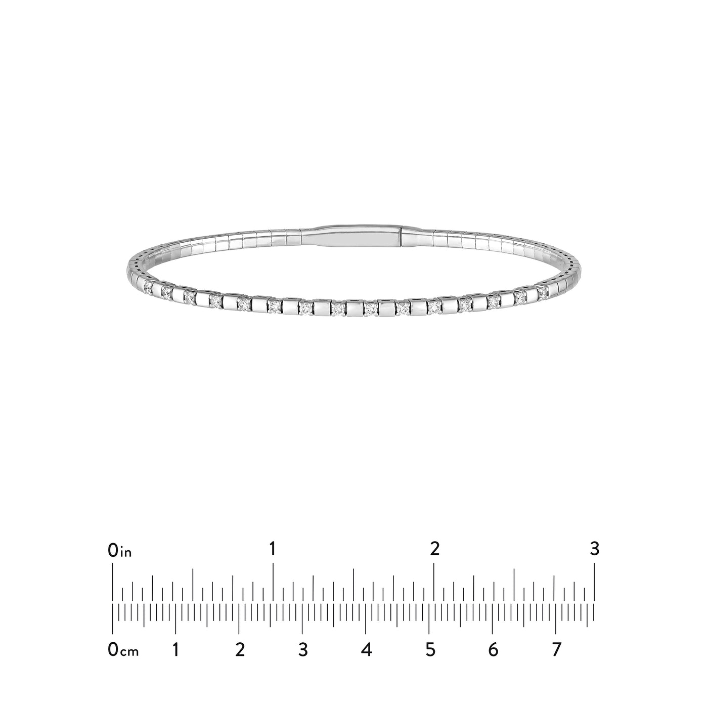1/3tcw Alternating Diamond and Square Link Flexi Bracelet