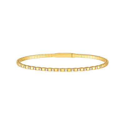 1/3tcw Alternating Diamond and Square Link Flexi Bracelet