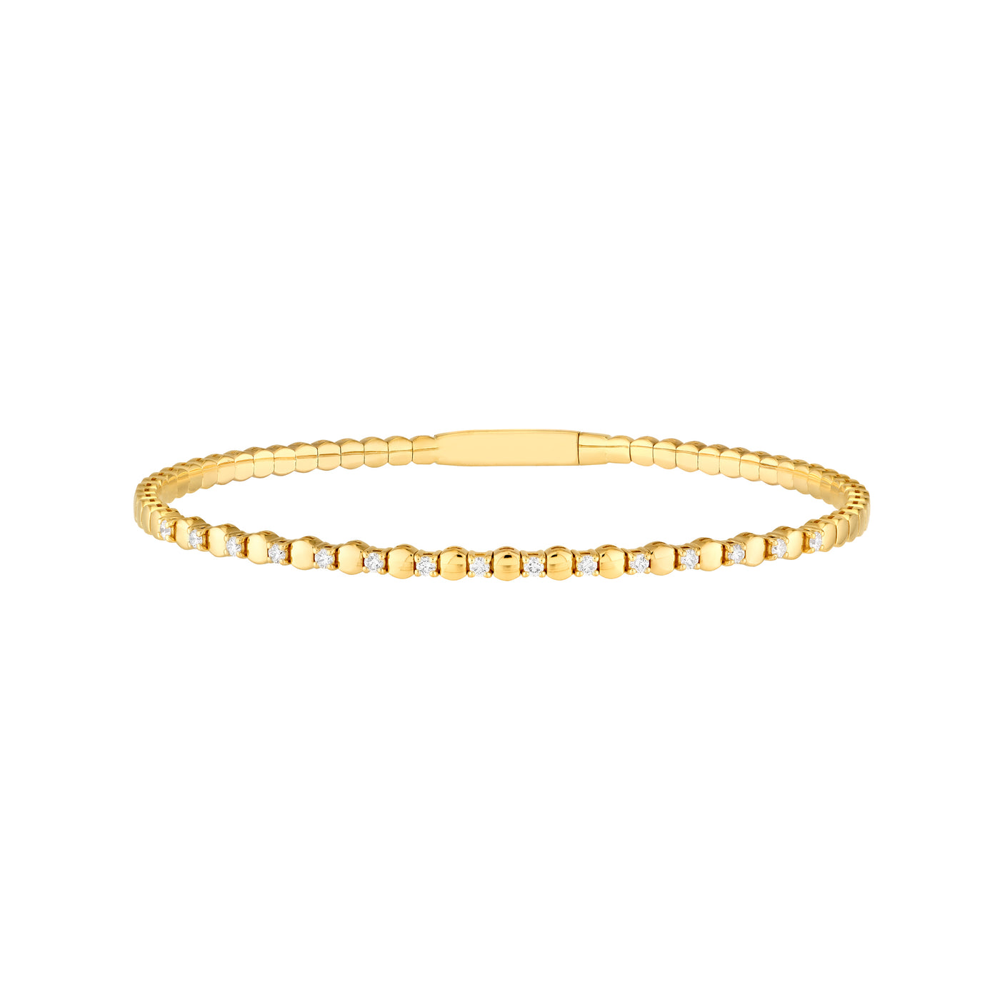 1/3tcw Alternating Diamond and Round Link Flexi Bracelet