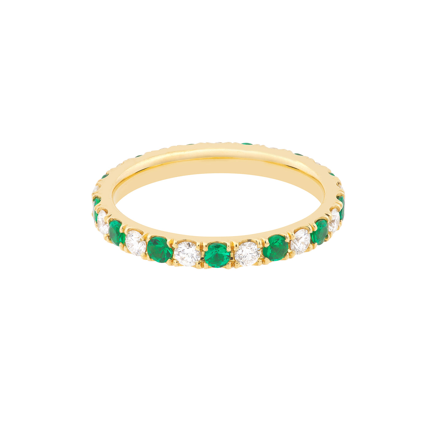 Emerald & Diamond Eternity Band (1/2tcw)