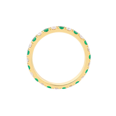 Emerald & Diamond Eternity Band (1/2tcw)