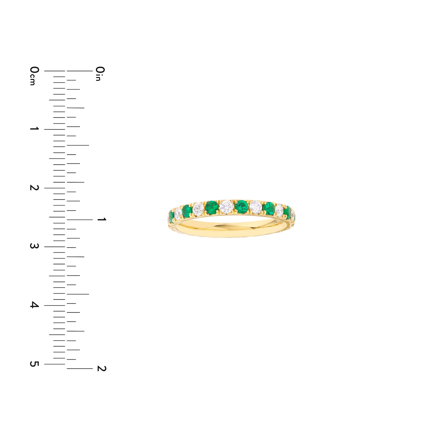 Emerald & Diamond Eternity Band (1/2tcw)