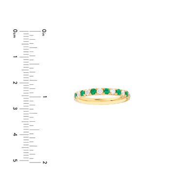 Emerald & Diamond Eternity Band (1/2tcw)