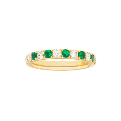 Emerald & Diamond Half Eternity Band (3/8tcw)