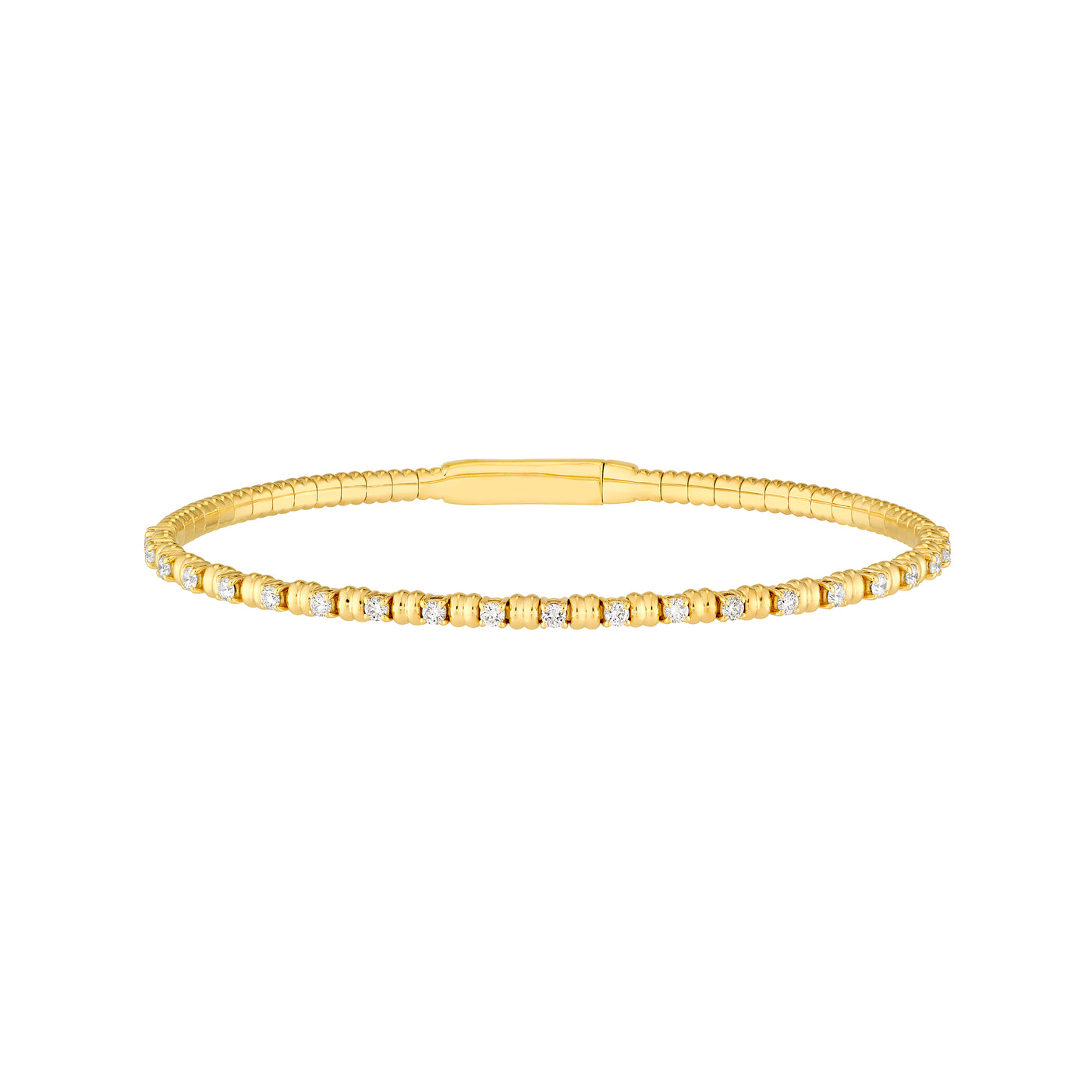 5/8tcw Alternating Diamond and Ribbed Flex Bracelet