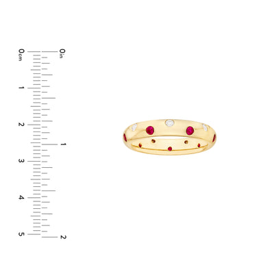 Staggered Ruby & Diamond Ring