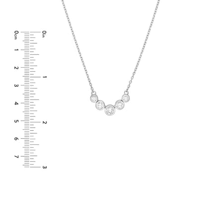 Bezel Set 5 Stone Graduated Diamond Necklace