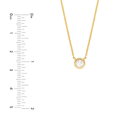1/4tcw Diamond Bezel Necklace