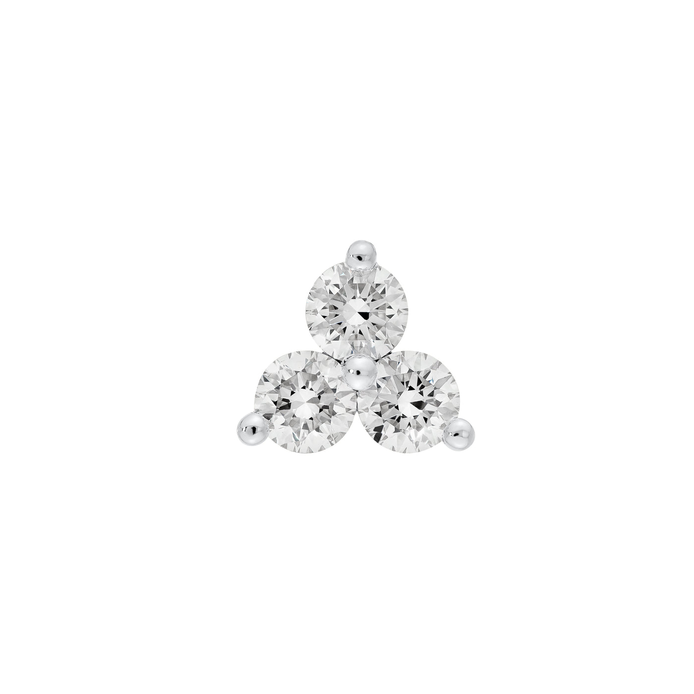 1-7/8tcw 4.2mm Diamond Trio Stud Earrings
