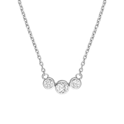 Bezel Set 3 Stone Graduated Necklace