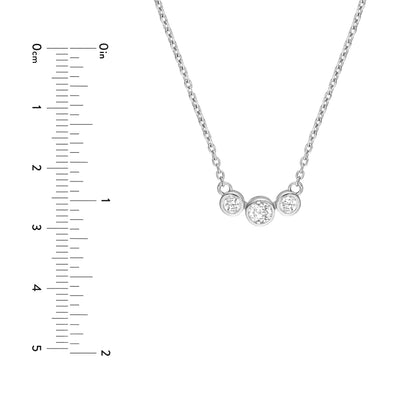 Bezel Set 3 Stone Graduated Necklace