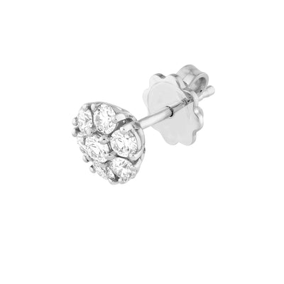 1tcw Diamond Cluster Stud Earrings