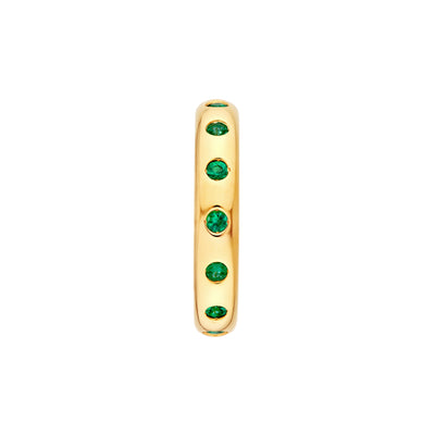 0.37ct Round Emerald Straight Band Ring