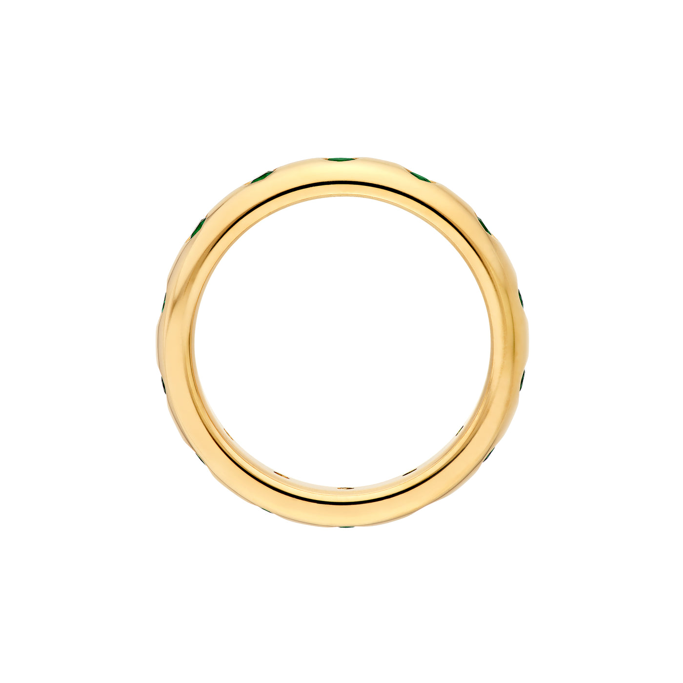 0.37ct Round Emerald Straight Band Ring