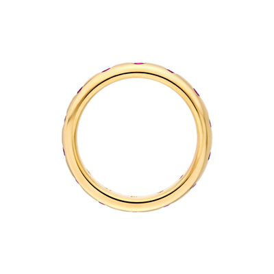 0.70ct Round Ruby Straight Band Ring