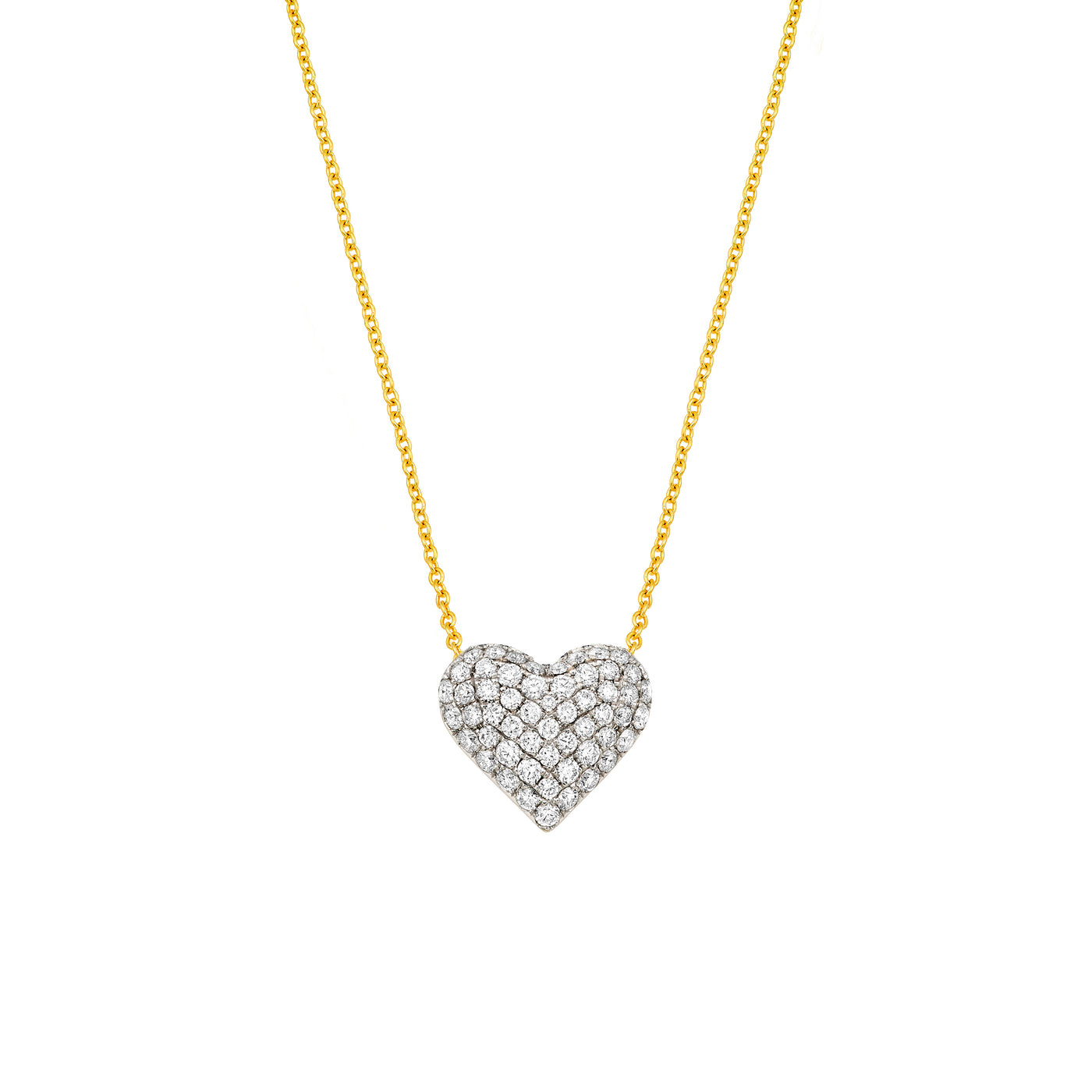 Diamond Pave Heart Necklace (1tcw)