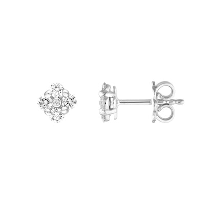 1/2tcw Diamond Flower Stud Earrings