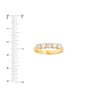 7/8tcw 5 Stone Diamond Ring