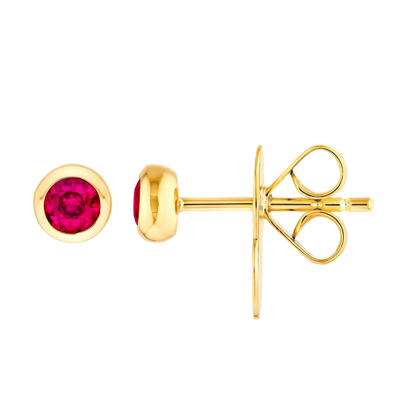 4mm Round Ruby Stud Earrings