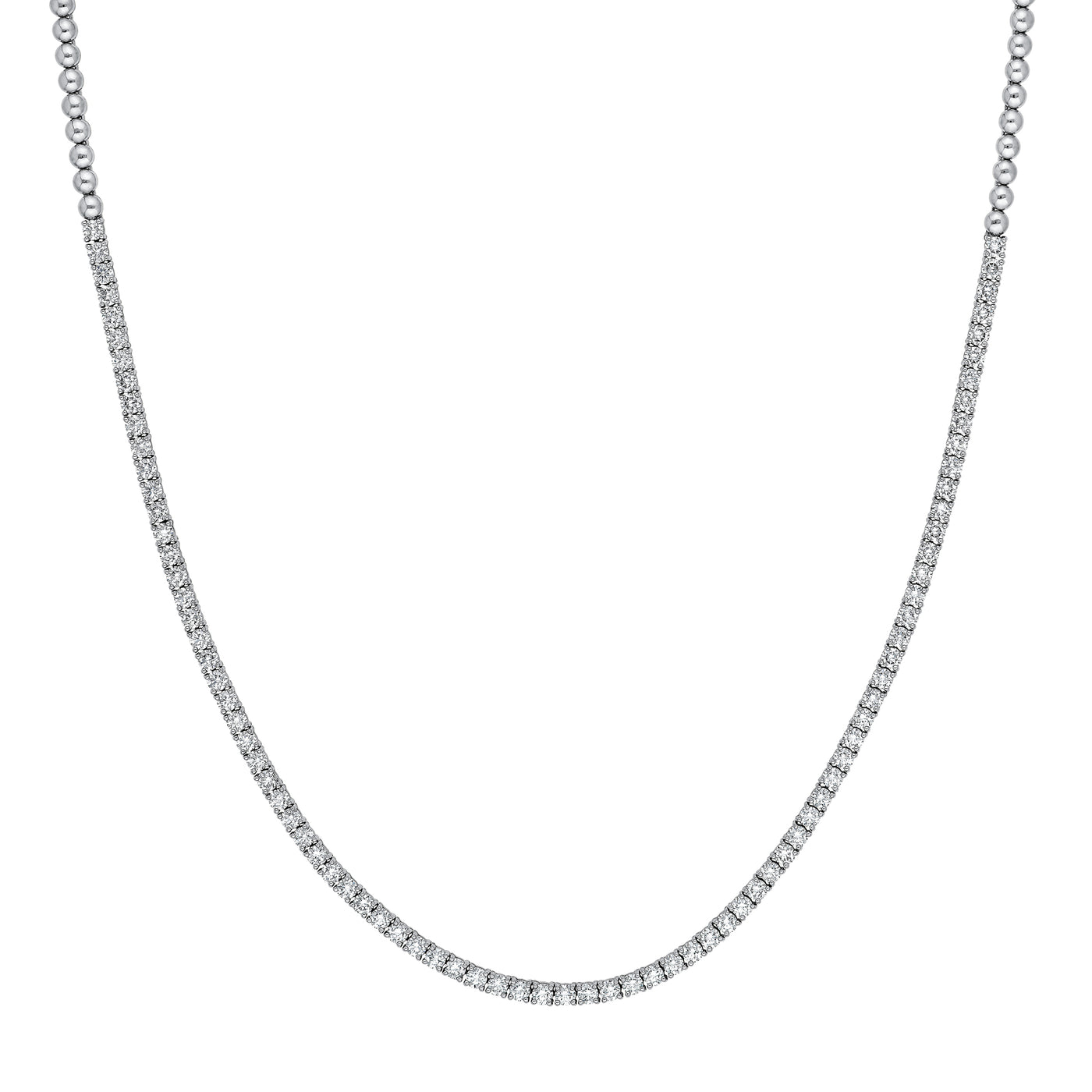 4-5/8tcw Diamond Halfway Tennis Necklace