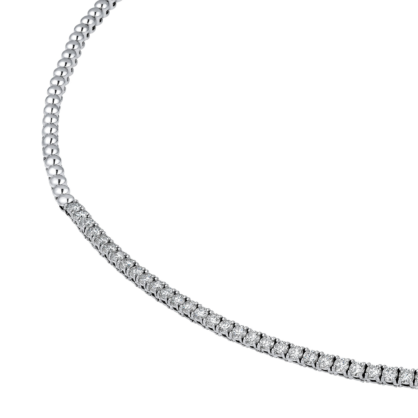 4-5/8tcw Diamond Halfway Tennis Necklace