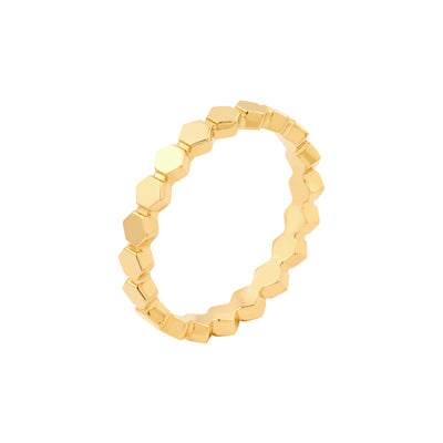 Hexagonal Bead Band Ring