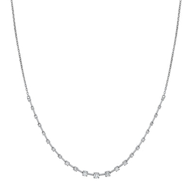 Round Ascending Diamond Necklace (1tcw)
