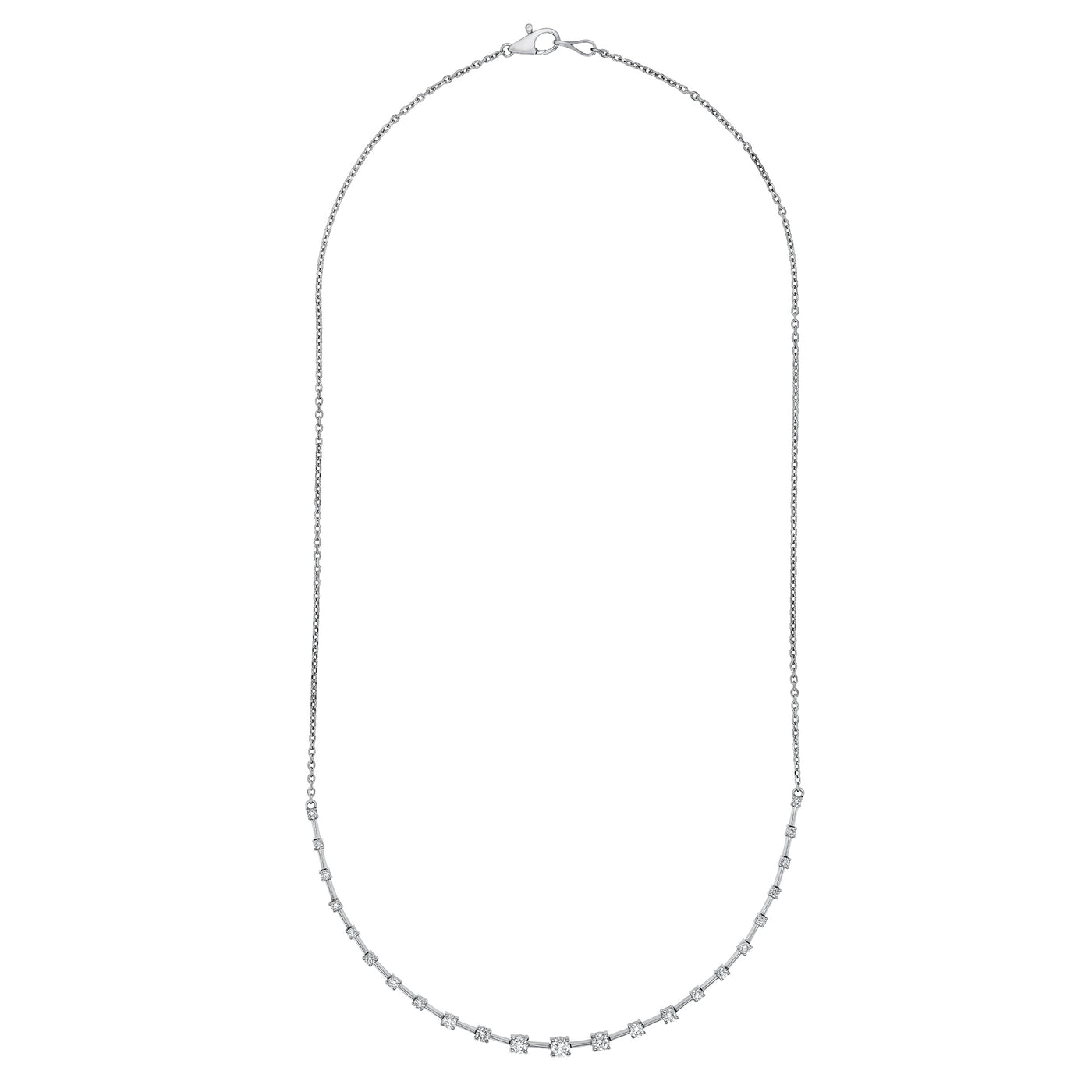 Round Ascending Diamond Necklace (1tcw)
