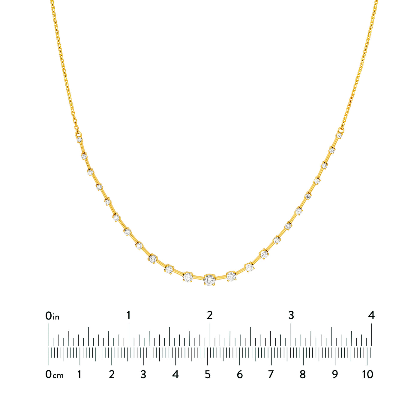 Round Ascending Diamond Necklace (1tcw)