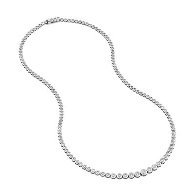 5-1/3tcw Diamond Bezel Graduated Tennis Necklace