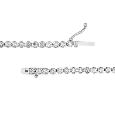 5-1/3tcw Diamond Bezel Graduated Tennis Necklace