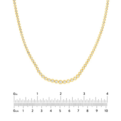5-1/3tcw Diamond Bezel Graduated Tennis Necklace