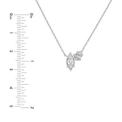2tcw Marquise & Round Diamond Station Necklace