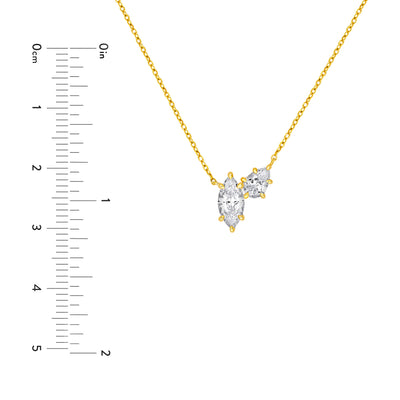 2tcw Marquise & Round Diamond Station Necklace