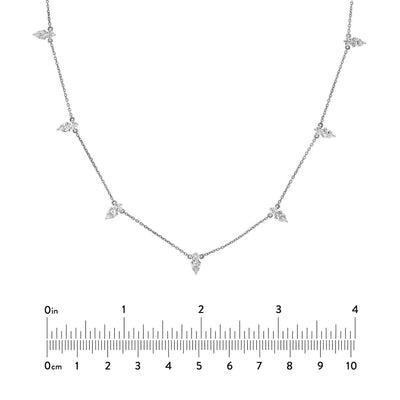 2tcw Pear & Round Diamond Station Necklace