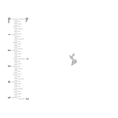 3/4tcw Pear Marquise & Round Diamond Cluster Stud Earrings