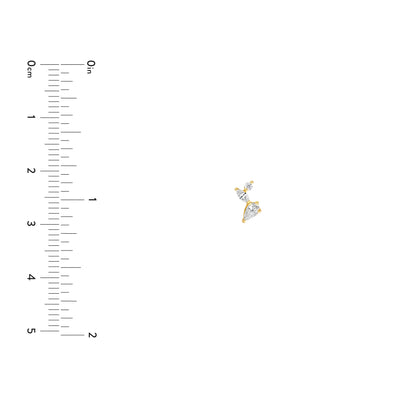 3/4tcw Pear Marquise & Round Diamond Cluster Stud Earrings