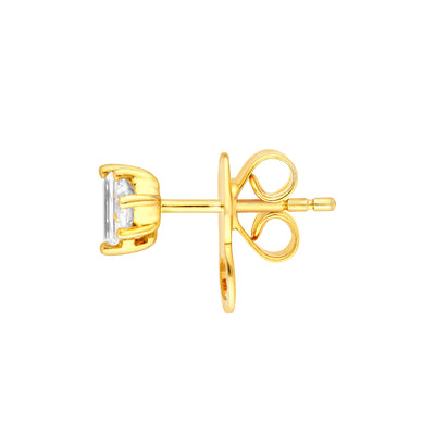 5/8tcw Square Baguette Princess & Round Diamond Studs