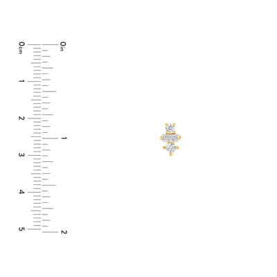 5/8tcw Square Baguette Princess & Round Diamond Studs