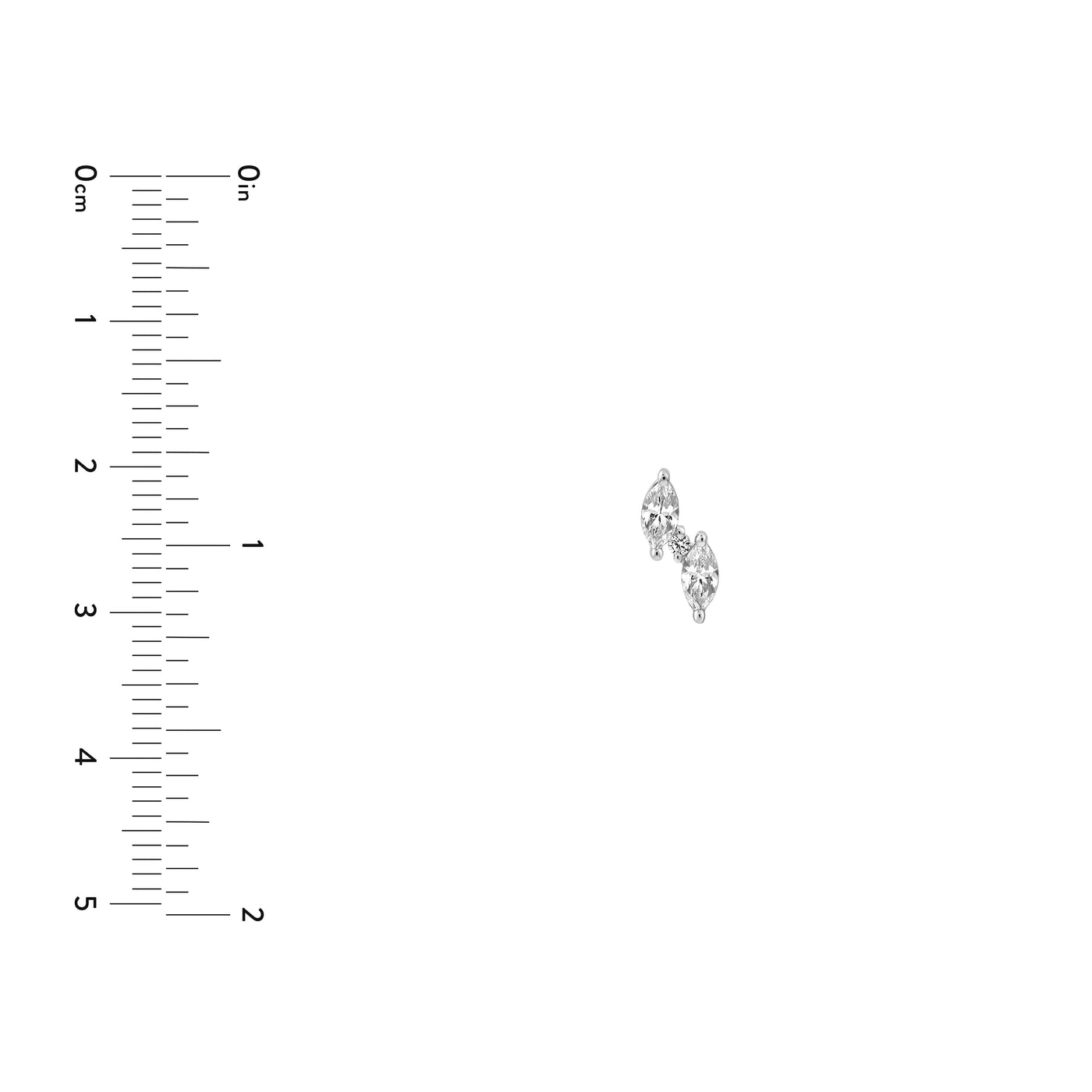 5/8tcw Marquise & Round Staggered Diamond Earrings