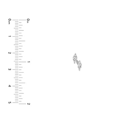 5/8tcw Marquise & Round Staggered Diamond Earrings