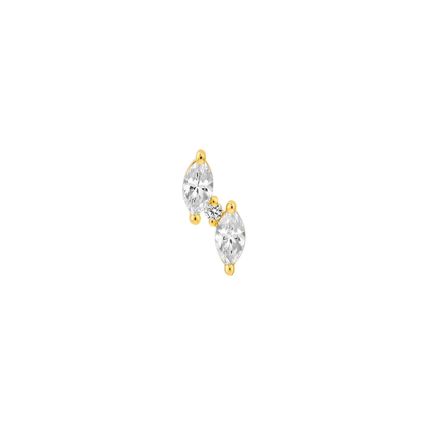 5/8tcw Marquise & Round Staggered Diamond Earrings