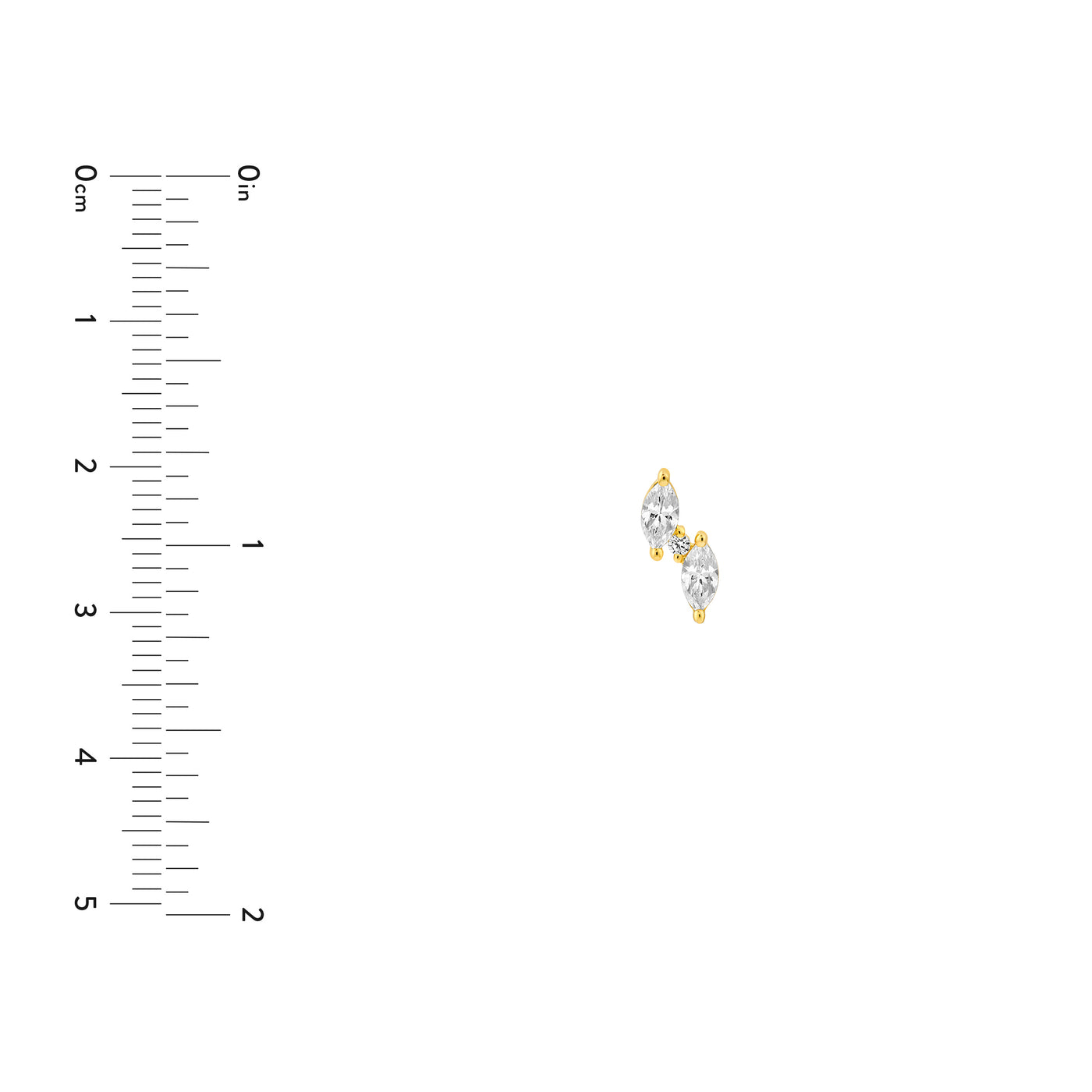 5/8tcw Marquise & Round Staggered Diamond Earrings