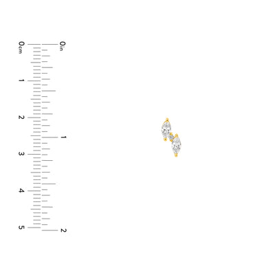 5/8tcw Marquise & Round Staggered Diamond Earrings