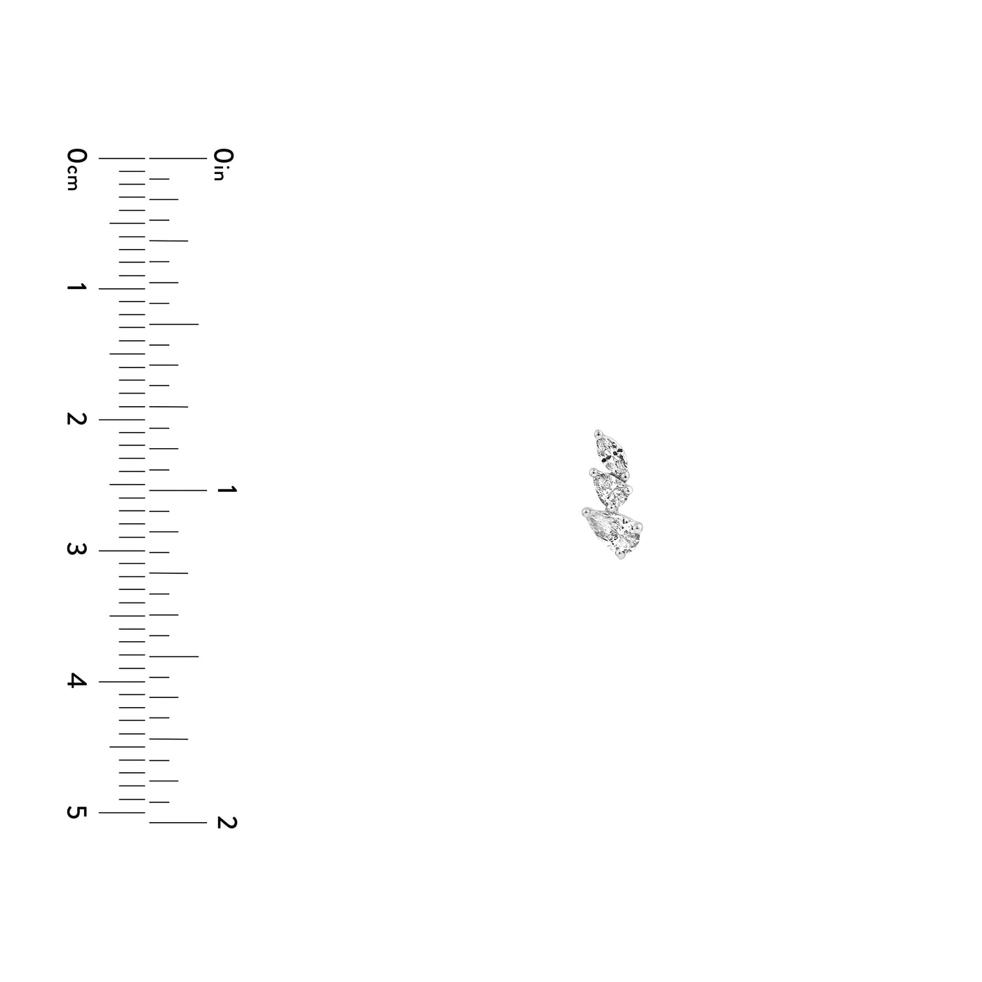 7/8tcw Pear Marquise and Round Diamond Stud Earrings