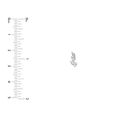 7/8tcw Pear Marquise and Round Diamond Stud Earrings