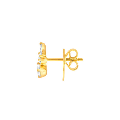 7/8tcw Pear Marquise and Round Diamond Stud Earrings