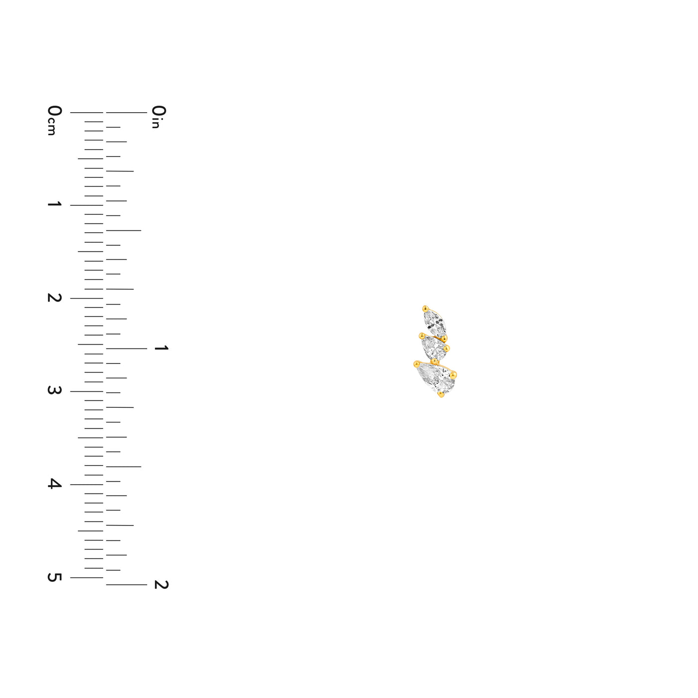 7/8tcw Pear Marquise and Round Diamond Stud Earrings